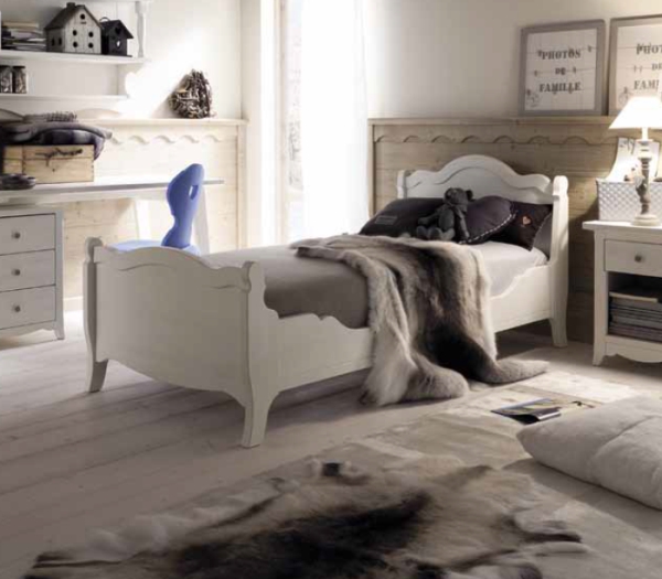 Letto country Tabià singolo con pediera